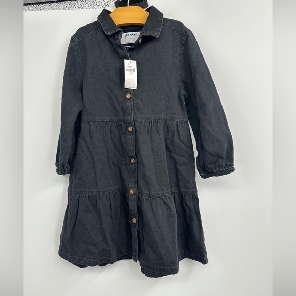 NEW WITH TAGS OLD NAVY Tiered Denim Button Down Dress GIRLS SIZE XS (5) - Picture 1 of 4